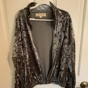 Silver Velvet Jacket (Pink Rose)